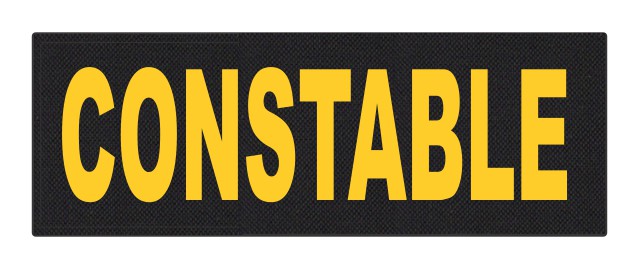 CONSTABLE ID Patch - 8.5x3.0 - Gold Lettering - Black Backing - Hook Fabric - Click for larger image CONSTABLE ID Patch - 8.5x3.0 - Gold Lettering - Black Backing - Hook Fabric