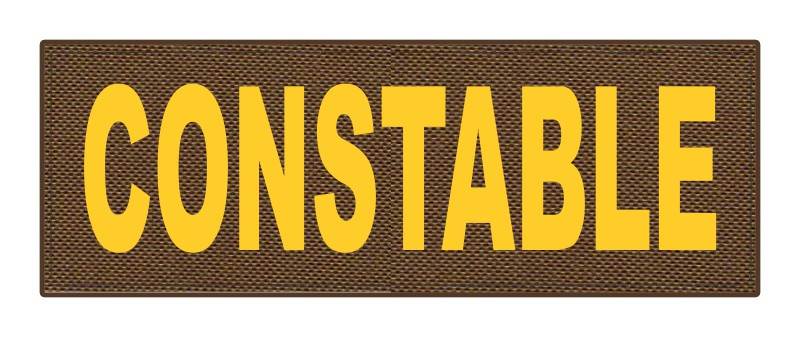 CONSTABLE ID Patch - 8.5x3.0 - Gold Lettering - Coyote Backing - Hook Fabric - Click for larger image CONSTABLE ID Patch - 8.5x3.0 - Gold Lettering - Coyote Backing - Hook Fabric