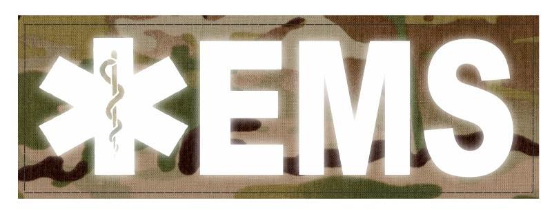 EMS Patch - Star of Life - 8.5x3.0 - Reflective White Lettering - Multicam Backing - Hook Fabric - Click for larger image EMS Patch - Star of Life - 8.5x3.0 - Reflective White Lettering - Multicam Backing - Hook Fabric