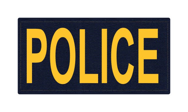 POLICE ID Patch - 4x2 - Gold Lettering - Navy Backing - Hook Fabric - Click for larger image POLICE ID Patch - 4x2 - Gold Lettering - Navy Backing - Hook Fabric