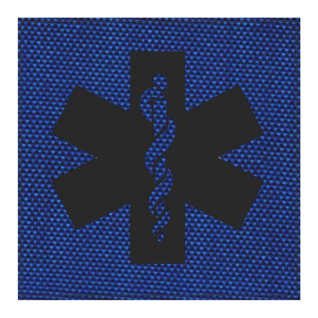 Star of Life Medical Patch 4x4 - Black Image - Royal Blue Backing - Hook Fabric - Click for larger image Star of Life Medical Patch 4x4 - Black Image - Royal Blue Backing - Hook Fabric